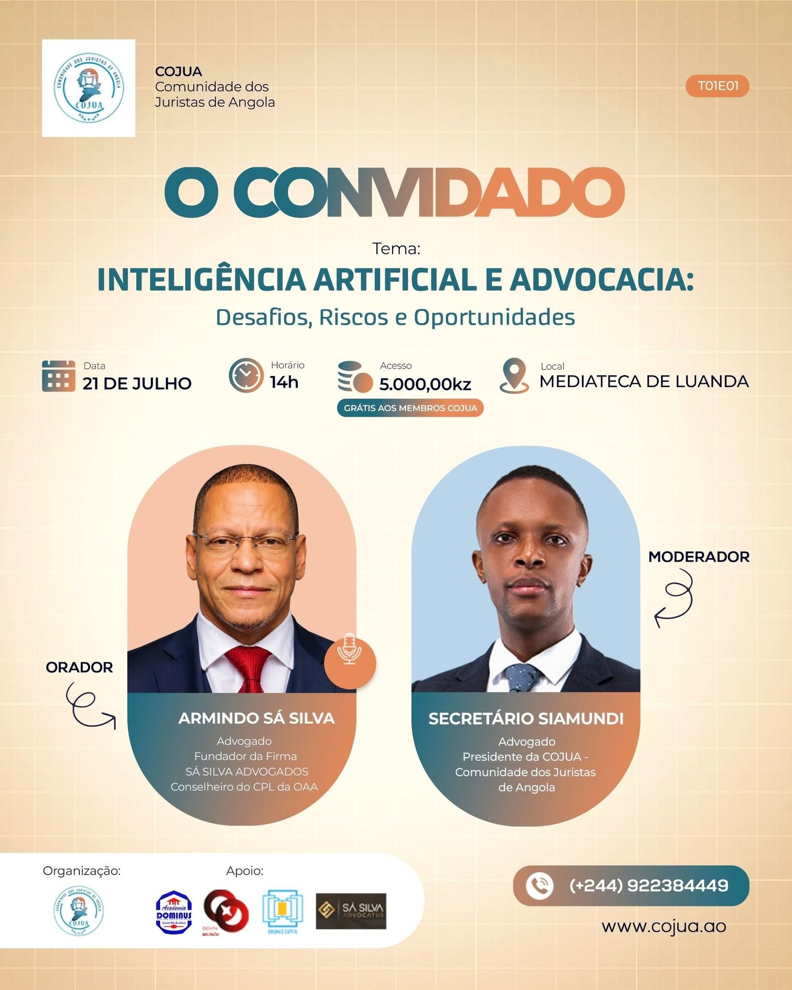 COMUNIDADE DOS JURISTAS DE ANGOLA lança o seu mais recente projecto académico “O CONVIDADO”